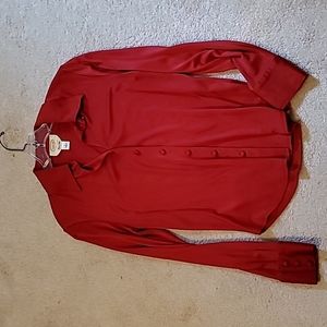 Talbots red silk blouse